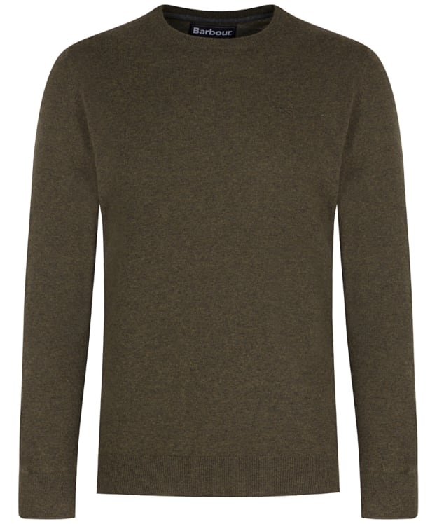 Men's Barbour Essential Lambswool Crew Neck Sweater - Olive Marl