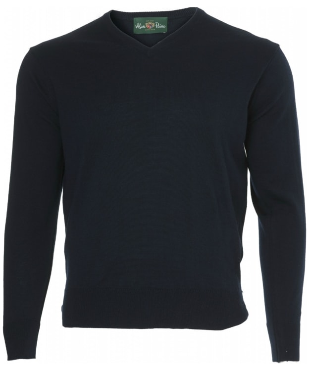 Men's Alan Paine Millbreck V-Neck Merino Sweater - Dark Navy