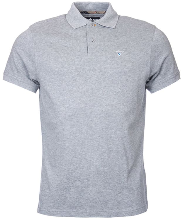 Men's Barbour Tartan Pique Polo Shirt - New Grey Marl