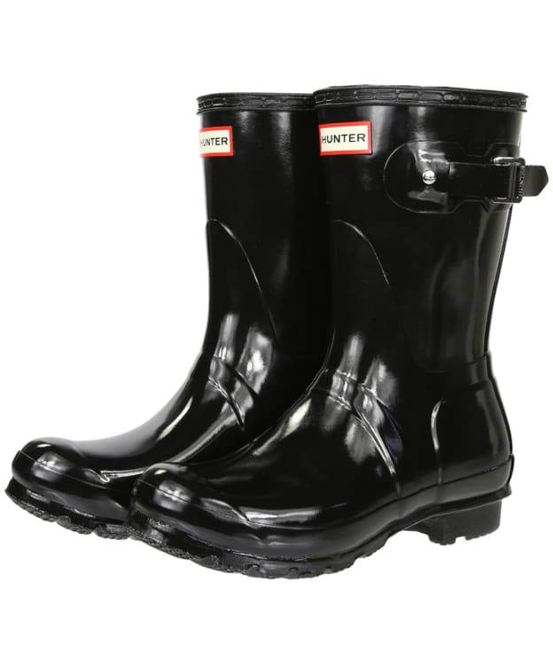 Women's Hunter Original Short Gloss Wellington Boots - Black