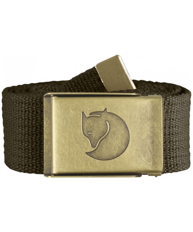 Men's Fjallraven Canvas Brass Belt 4cm - Dark Olive