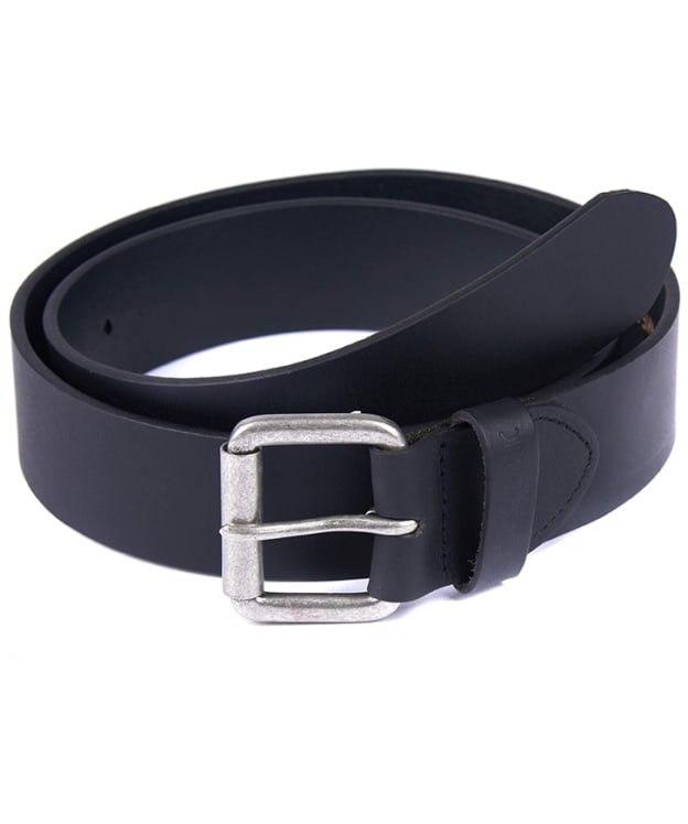 Men's Barbour Allanton Leather Belt - Matt Black