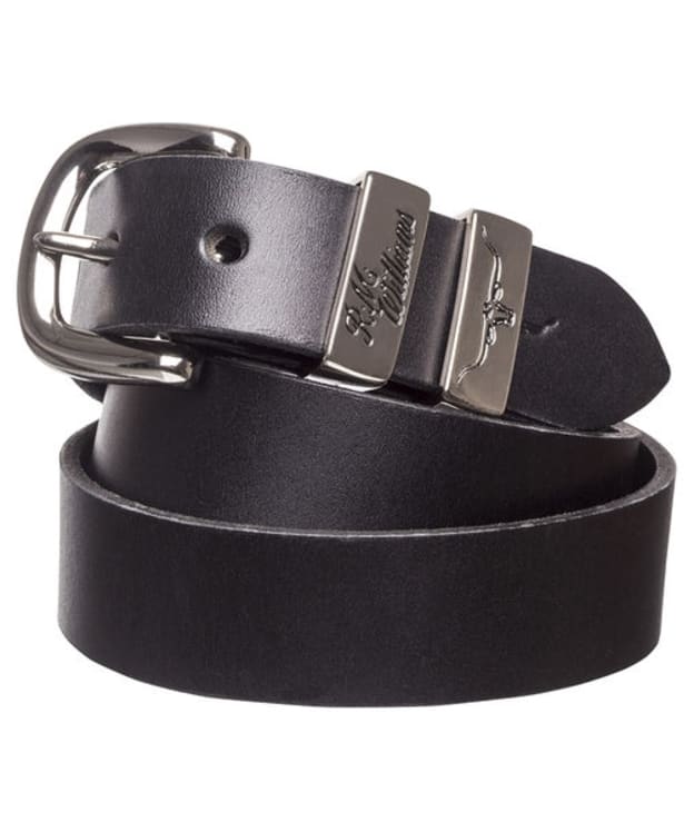 Men's R.M. Williams 1 1/4” 3 Piece Solid Hide Slim Drover Belt - Black
