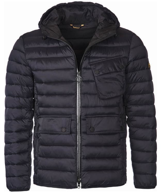 Men's Barbour International Ouston Hooded Quilted Jacket - Black