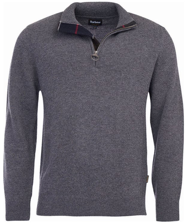 Men's Barbour Holden Half Zip Sweater - Mid Grey Marl