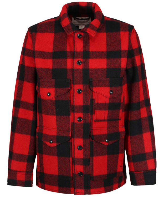 Men's Filson Mackinaw Wool Cruiser Heavyweight Jacket - Red / Black Plaid