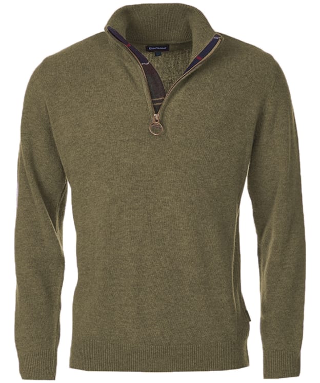 Men's Barbour Holden Half Zip Sweater - Olive Marl