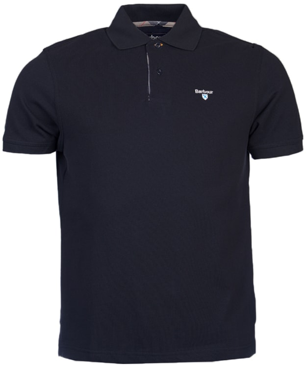 Men's Barbour Tartan Pique Polo Shirt - New Navy