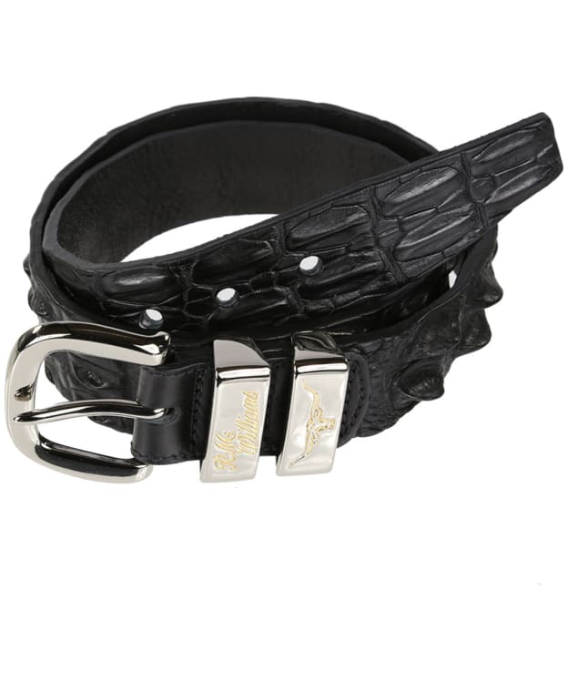Men's R.M. Williams 1 1/2” Australian Saltwater Crocodile Drover Belt - Black