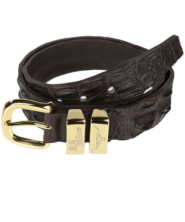 Men's R.M. Williams 1 1/2” Australian Saltwater Crocodile Drover Belt - Chestnut