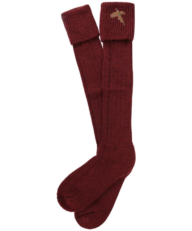 Men's Pennine Stalker Wool Blend Shooting Socks - Burgundy