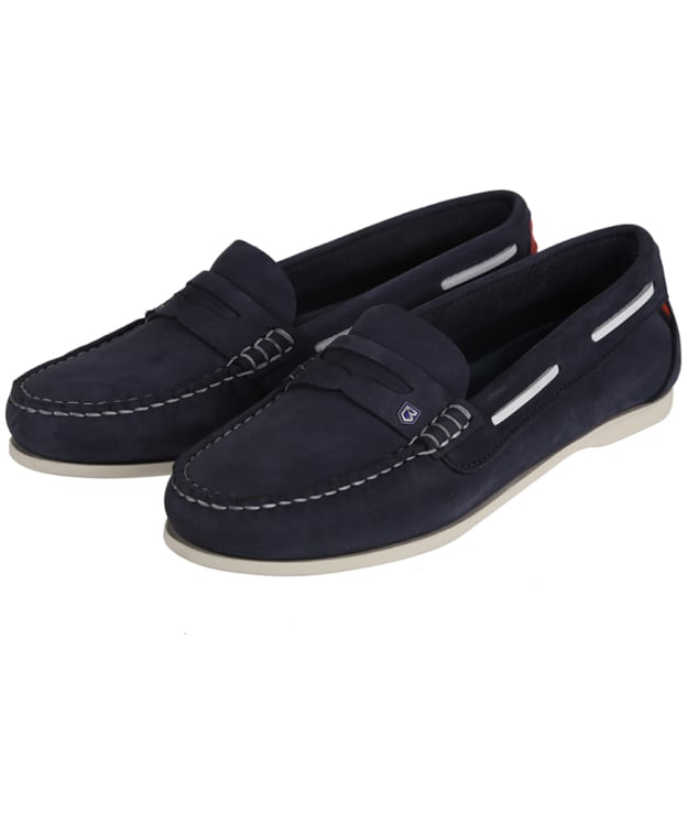 Women's Dubarry Belize Slip-on Leather Deck Shoes - Denim