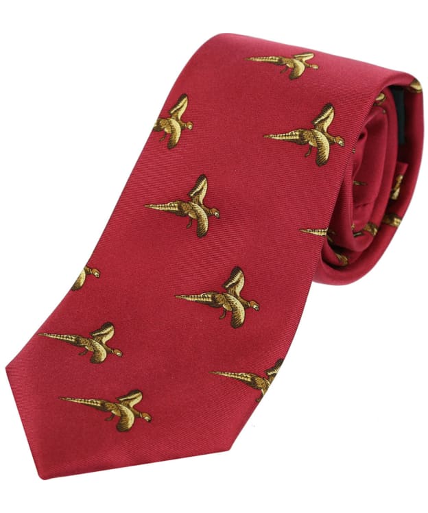 Men's Soprano Flying Pheasant Country Silk Tie - Red