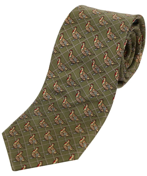 Men's Soprano Partridge Silk Tie - Country Green