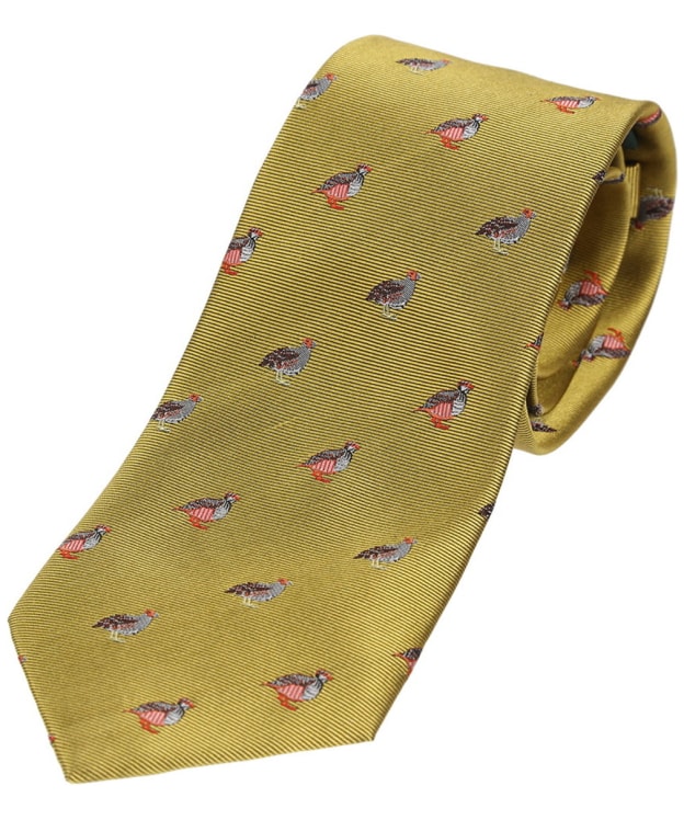 Men's Soprano Grouse and Partridge Silk Tie - Mustard