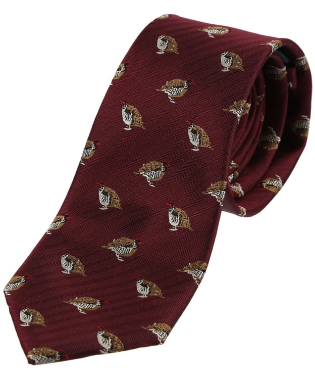 Men's Soprano Standing Pheasants Silk Tie - Wine