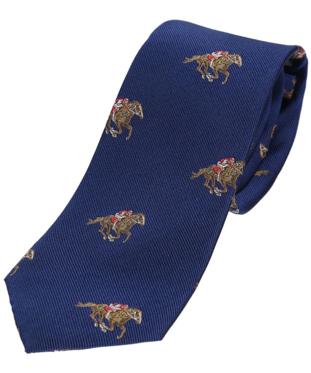 Men's Soprano Jockeys and Horses Silk Tie - Blue