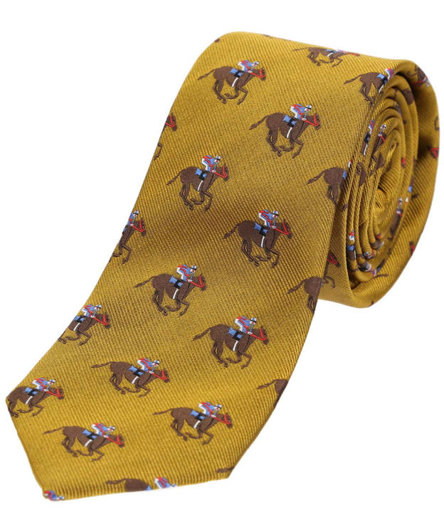 Men's Soprano Horse Racing Woven Silk Tie - Gold