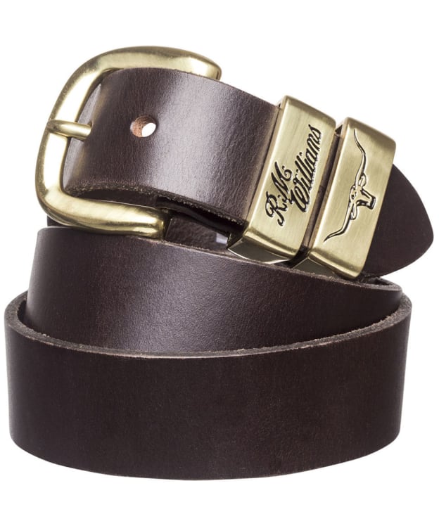 Men's R.M. Williams 1 1/2” 3 Piece Solid Hide Drover Leather Belt - Chestnut