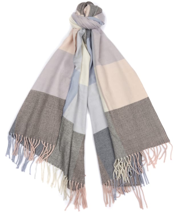 Women's Barbour Pastel Check Scarf - Blue / Pink / Grey