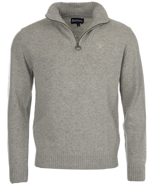 Men's Barbour Essential Wool Half Zip Sweater - Light Grey Marl