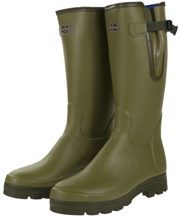 Men's Le Chameau Vierzonord Neoprene Lined Tall Wellington Boots - 43cm Calf - Green