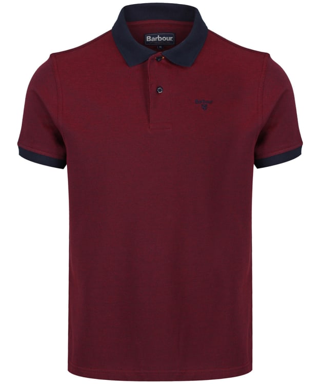 Men's Barbour Sports Polo Mix Shirt - Dark Red