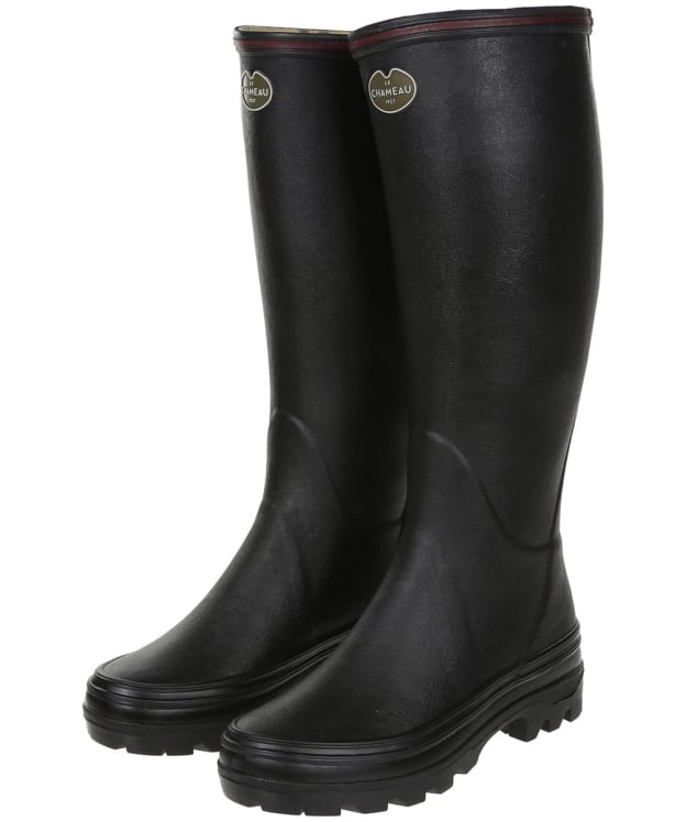 Women's Le Chameau Giverny Tall Wellington Boots - Black