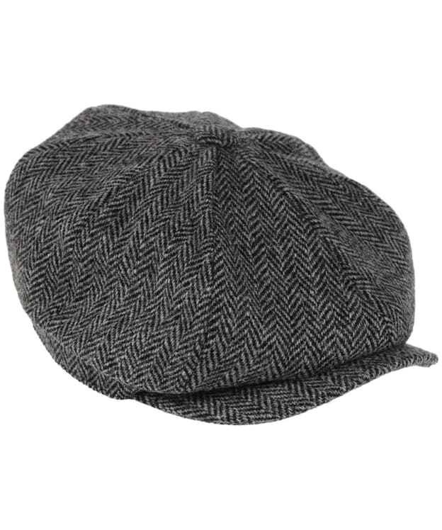 Heather Scott Harris Tweed Newsboy Cap - Black / Grey