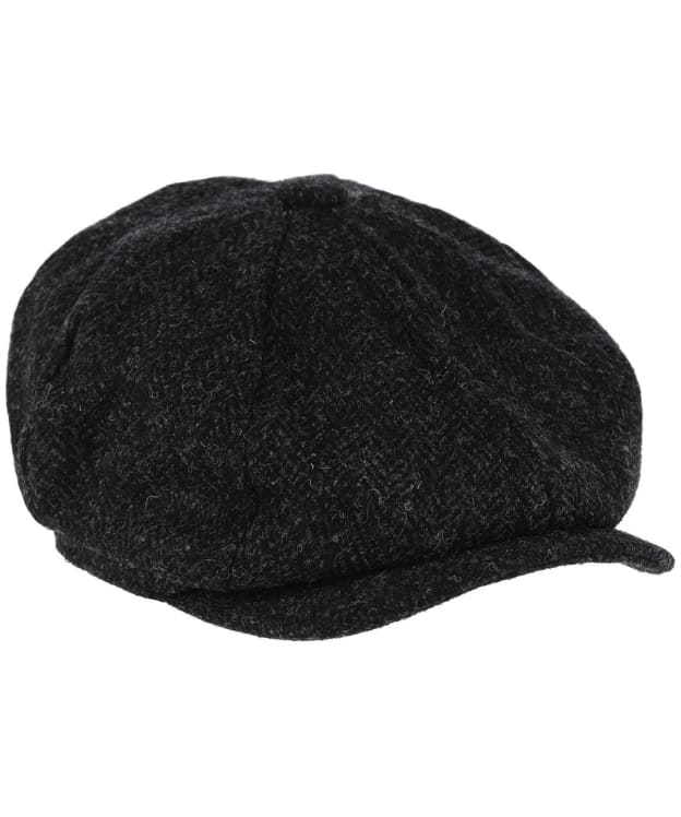 Heather Scott Harris Tweed Newsboy Cap - Black HB