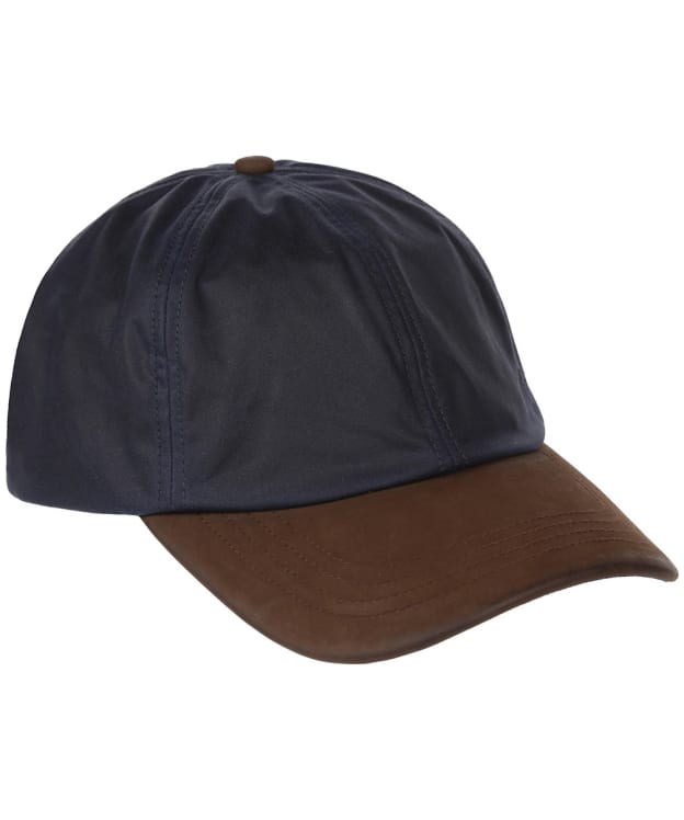 Heather Hamilton Waxed Cotton Leather Peak Baseball Cap - Navy
