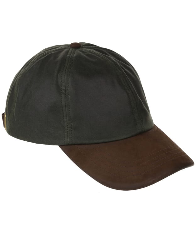 Heather Hamilton Waxed Cotton Leather Peak Baseball Cap - Olive