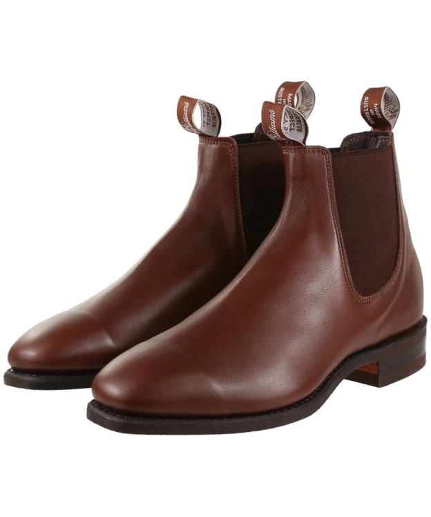 Men's R.M. Williams Comfort Craftsman Boots, Yearling Leather, Comfort Rubber Sole, H (Wide) Fit - Dark Tan