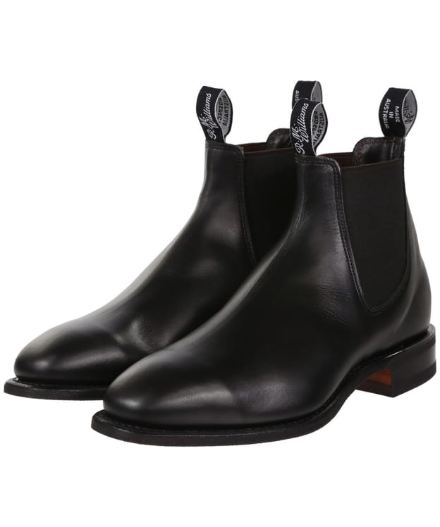 Men's R.M. Williams Comfort Craftsman Boots, Yearling Leather, Comfort Rubber Sole, H (Wide) Fit - Black