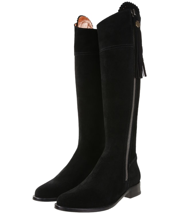 Women's Fairfax & Favor Tall Flat Regina Boots - Black Suede