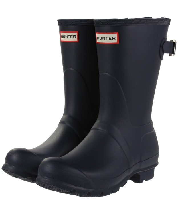 Women's Hunter Original Back Adjustable Short Wellingtons - Navy