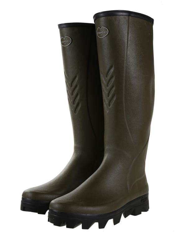 Men's Le Chameau Ceres Wide Calf Reinforced Farming Wellingtons - Vert Chameau