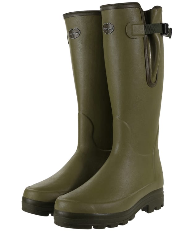 Men's Le Chameau Vierzonord Tall Neoprene Wellington Boots - 41cm Calf - Green
