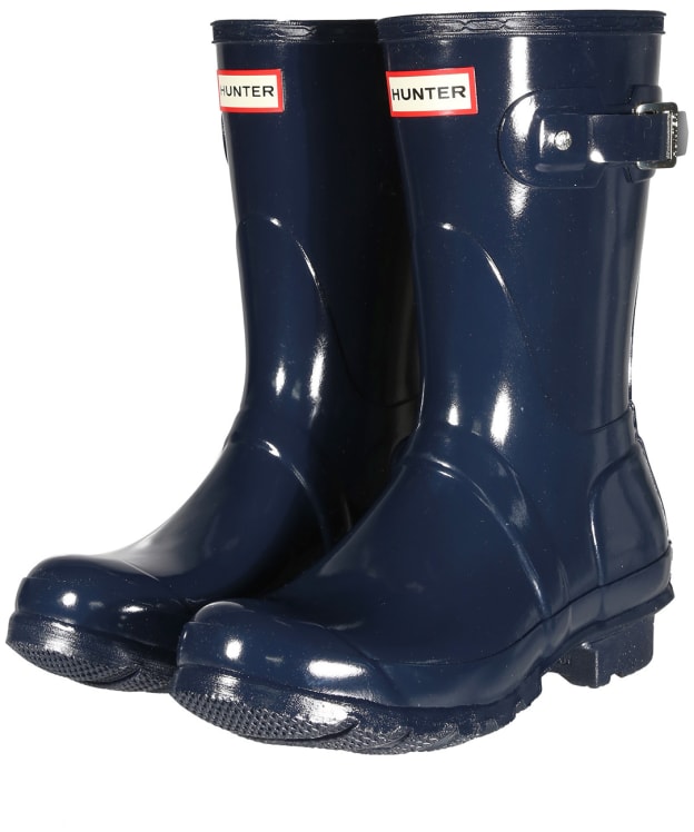 Women's Hunter Original Short Gloss Wellington Boots - Navy