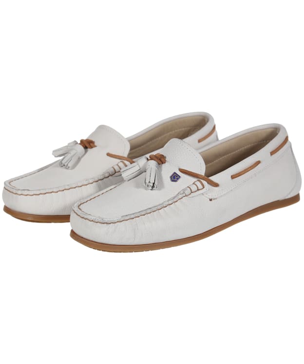 Women's Dubarry Jamaica Leather Boat Shoes - Sail White