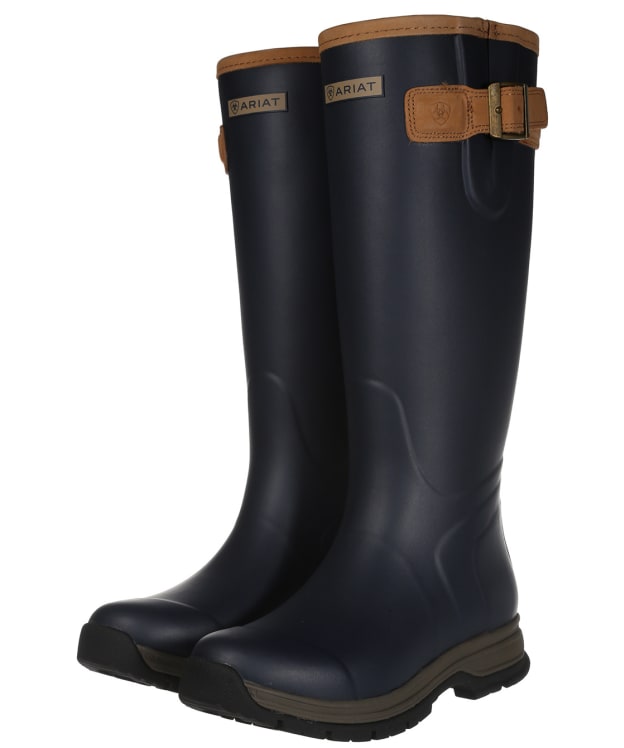 Women's Ariat Burford Rubber Wellington Boots - Navy