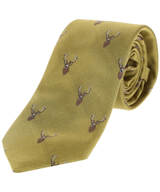 Men's Alan Paine Ripon Silk Tie - Stag - Gold
