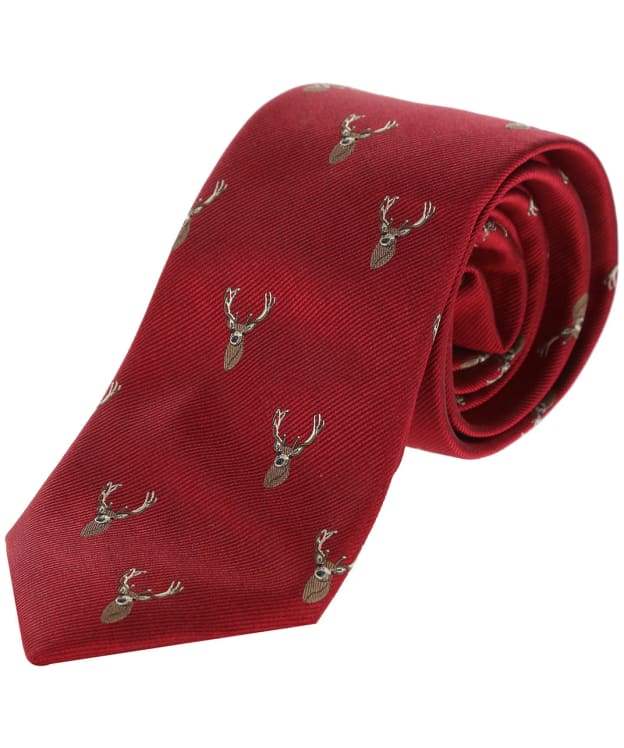 Men's Alan Paine Ripon Silk Tie - Stag - Red