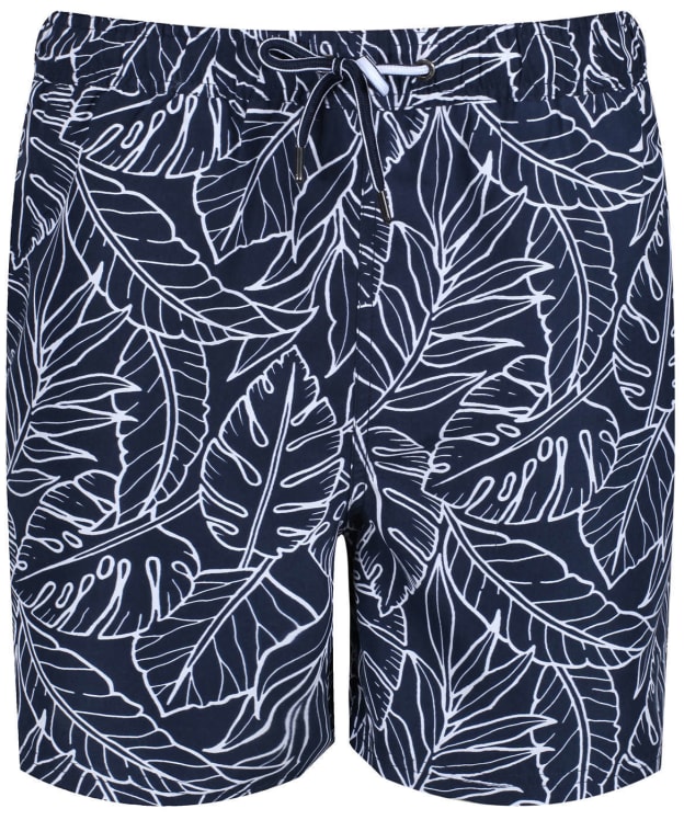 Men's Crew Clothing Linear Leaf Swim Shorts - Navy