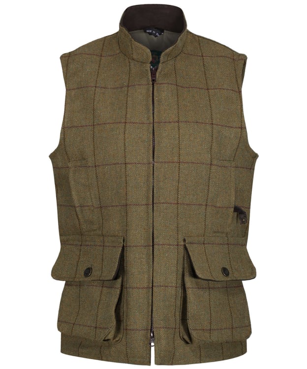 Kids Alan Paine Rutland Water Repellent Tweed Waistcoat, 5-16yrs - Lichen