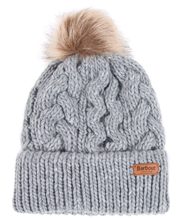 Women's Barbour Penshaw Cable Beanie - Grey