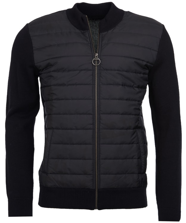 Men's Barbour Carn Baffle Zip Thru Quilted Sweater - Black