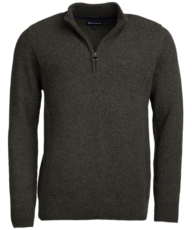 Men's Barbour Tisbury Half Zip Sweater - Dark Seaweed
