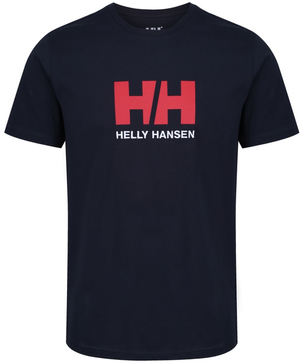 Men's Helly Hansen Logo Short Sleeved Cotton T-Shirt - Navy