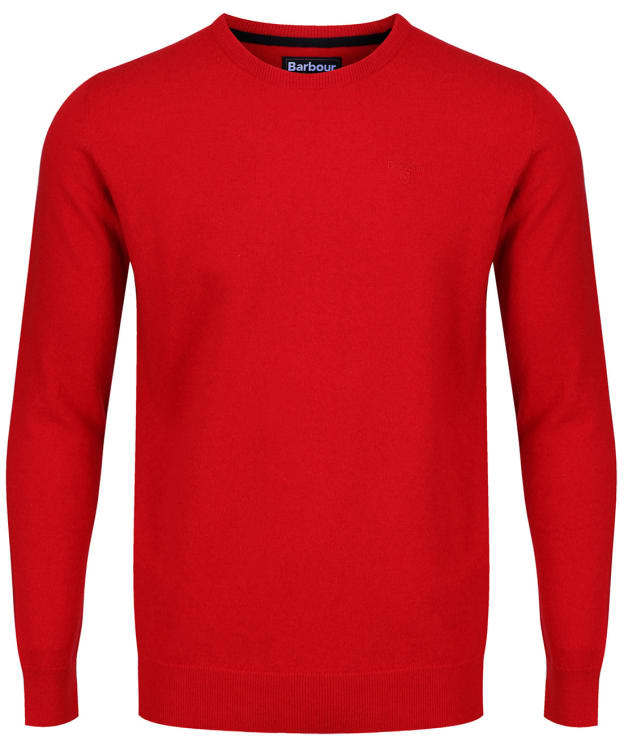 Men's Barbour Essential Lambswool Crew Neck Sweater - Chilli Red